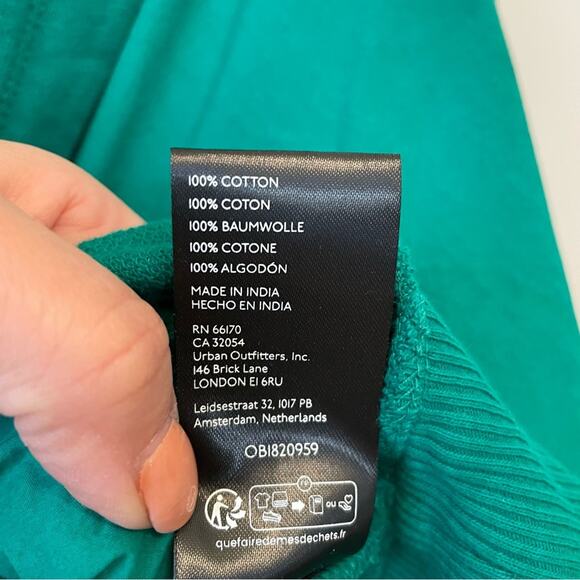 Anthro Pilcro Fabric Mix Cropped Hoodie - Picture 6 of 7